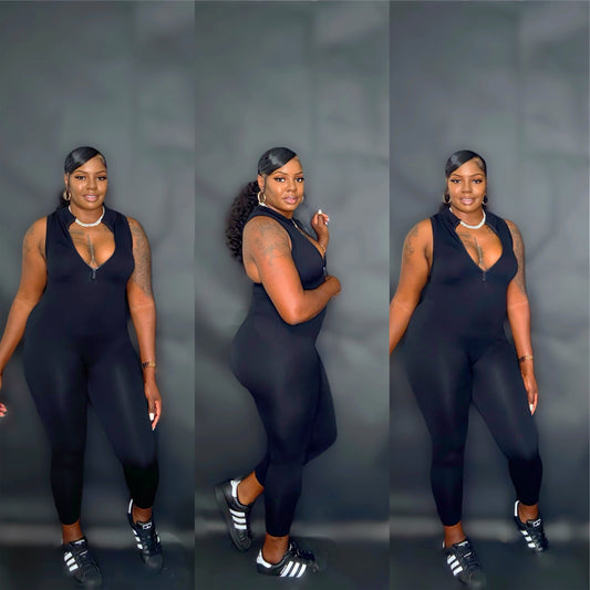 All black jump suit