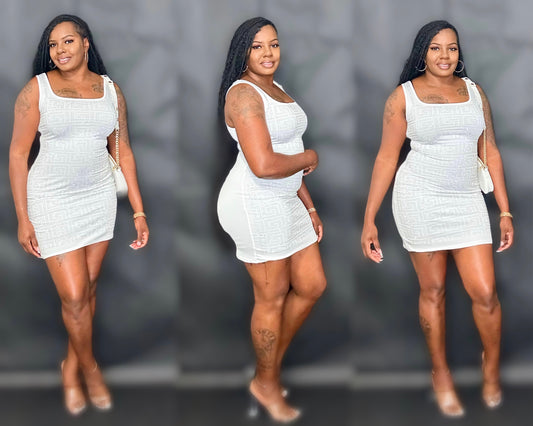 All white midi dress